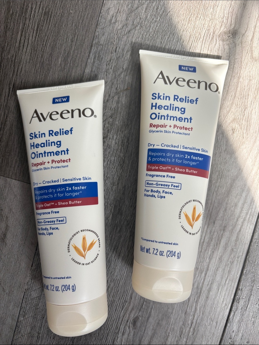 (2) Aveeno Skin Relief Healing Ointment - Fragrance Free, 7.2 oz - NEW